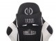 Fotel dla gracza masażer podgrzewany z podnóżkiem Turbo XFM czarno-biała tapicerka materiałowa