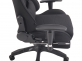 Fotel dla gracza masażer podgrzewany z podnóżkiem Turbo XFM czarno-czarna tapicerka materiałowa