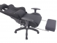 Fotel dla gracza masażer podgrzewany z podnóżkiem Turbo XFM czarno-czarna tapicerka materiałowa