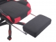 Fotel dla gracza masażer podgrzewany z podnóżkiem Turbo XFM czarno-czerwona tapicerka materiałowa