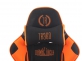 Fotel dla gracza masażer podgrzewany z podnóżkiem Turbo XFM czarno-pomarańczowa tapicerkaowa