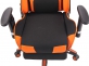 Fotel dla gracza masażer podgrzewany z podnóżkiem Turbo XFM czarno-pomarańczowa tapicerkaowa