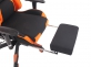 Fotel dla gracza masażer podgrzewany z podnóżkiem Turbo XFM czarno-pomarańczowa tapicerka materiałowa