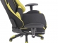 Fotel dla gracza masażer podgrzewany z podnóżkiem Turbo XFM czarno-zielonożółta tapicerkaowa