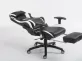 Racing Krzesło biurowe Shift V2 tapicerka ekoskóra z podnóżkiem CZARNO-BIAŁA