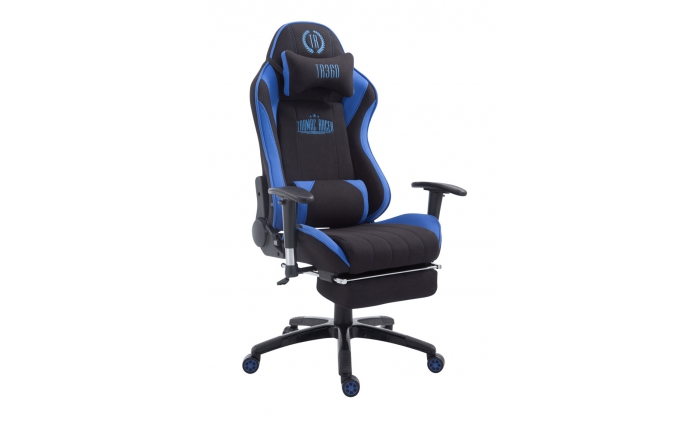 Racing Krzesło biurowe Shift V2 tapicerka materiał z podnóżkiem CZARNO-NIEBIESKA Racing Krzesło biurowe Shift tapicerka z podnóżkiem CZARNO-NIEBIESKA