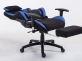 Racing Krzesło biurowe Shift V2 tapicerka materiał z podnóżkiem CZARNO-NIEBIESKA