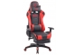 Fotel dla gracza masażer podgrzewany z podnóżkiem Turbo XFM czarno-czerwona tapicerka skóra ekologiczna