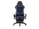 Fotel dla gracza masażer podgrzewany z podnóżkiem Turbo XFM czarno-niebieska tapicerka skóra ekologiczna