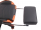 Fotel dla gracza masażer podgrzewany z podnóżkiem Turbo XFM czarno-pomarańczowa tapicerka skóra ekologiczna