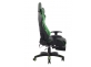 Fotel dla gracza masażer podgrzewany z podnóżkiem Turbo XFM czarno-zielona tapicerka skóra ekologiczna