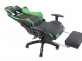 Fotel dla gracza masażer podgrzewany z podnóżkiem Turbo XFM czarno-zielona tapicerka skóra ekologiczna