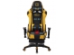 Fotel dla gracza masażer podgrzewany z podnóżkiem Turbo XFM czarno-żółta tapicerka skóra ekologiczna