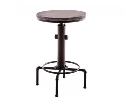 Kolor brąz metaliczny - Okrągły stół barowy industrialny LUMOS Ø 50 cm / blat drewno 