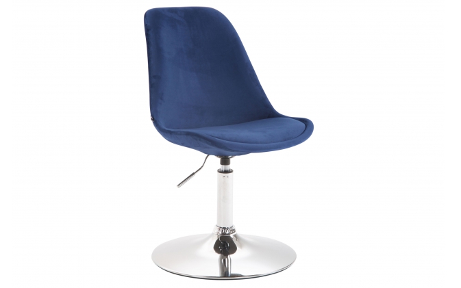 Krzesło obrotowe stacjonarne MAV C obicie NIEBIESKI welurowe noga chrom