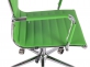 Krzesło biurowe obrotowe na kółkach BARTON noga chrom i siedzisko ekoskóra ZIELONA