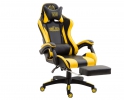Fotel gamingowy z podnóżkiem czarno-żółty