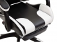 Fotel gamingowy z podnóżkiem czarno-biały