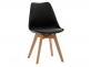Krzesło LINAE skandynawskie stołowe siedzisko polipropylen tapicerka nogi drewnalne