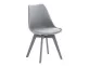 Krzesło LINAE skandynawskie stołowe siedzisko polipropylen tapicerka nogi SZARE