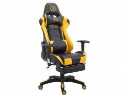 Fotel gamingowy z podnóżkiem Racing Turbo czarno-żółta