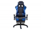 Fotel gamingowy z podnóżkiem Racing Turbo czarno-niebiesko-błyszcząca