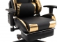 Fotel gamingowy z podnóżkiem Racing Turbo czarno-złota