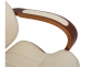 fotel biurowy obrotowy kółka MELILLA siedzisko drewno tapicerka