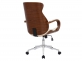 fotel biurowy obrotowy kółka MELILLA siedzisko drewno ORZECH tapicerka biała