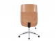 obrotowy fotel biurowy z drewna kolorlny i białej ekoskóry KABUL