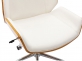 Krzesło biurowe metalowe Zwolle siedzisko jasne drewno Biała