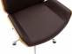 Krzesło biurowe metalowe Zwolle siedzisko jasne drewno Brązowa