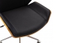 Krzesło biurowe metalowe Zwolle siedzisko jasne drewno Czarna