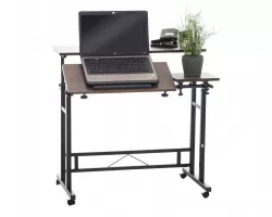 Biurko w stylu industrialnym TEL z pochylanym blatem dla laptopa komputer grafitowe