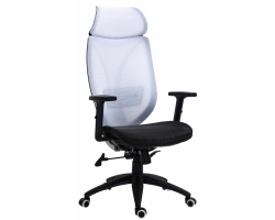 BIAŁY fotel biurowy ergonomiczny tilt siatkowy LIB