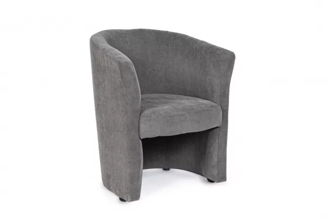 Ciemnozary półokrągły fotel BELIZE bizotto materiał