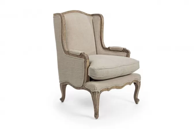 Beżowy klasyczny fotel do salonu CATHERINE bizotto