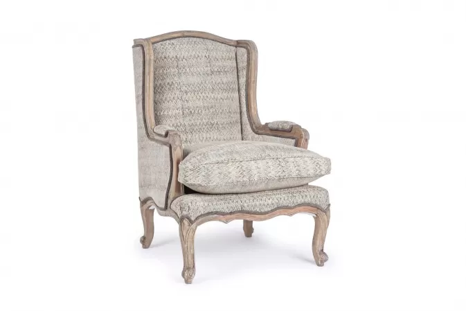 Beżowy fotel vintage ELODIE bizotto klasyczny