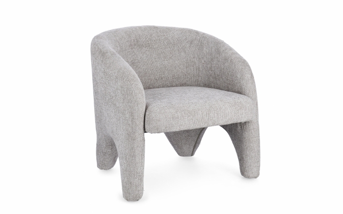 Szary fotel JUNKO – nowoczesny design, welurowa tapicerka i komfort Bizzotto
