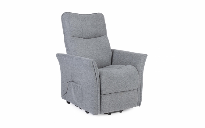 Szary fotel relaksacyjny ANKARA Grey – elektryczny fotel wypoczynkowy z funkcją rozkładania i podnoszenia