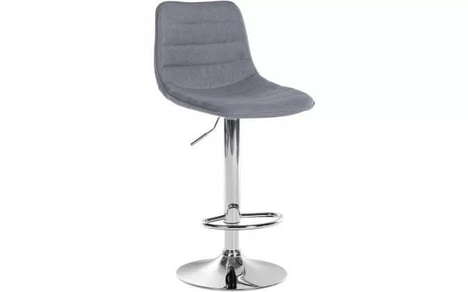 Hoker barowy LEX siedzenie oparcie materiałowe SZARE / noga chrom