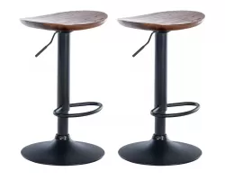 2x Hoker barowy czarna noga siedzisko drewno ORZECH SKEL