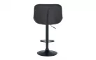 Hoker barowy obrotowy z czarną nogą LELAND siedzisko welur ciemnoszary - zdjęcie 14