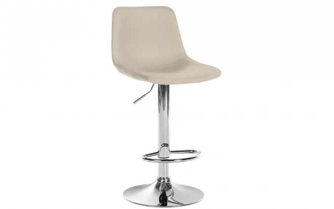 Hoker barowy DIV noga chrom siedzenie z oparciem ekoskóra KREMOWA