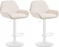 2x hoker barowy BRA tapicerka welur KREMOWY / noga biała