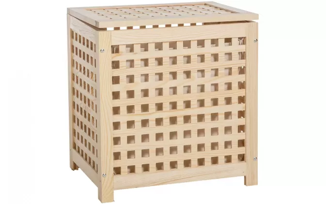 Kosz na pranie / pojemnik na pranie TENBY z drewna 55x39x52 cm