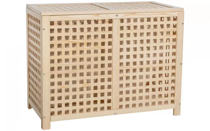 Kosz na pranie / pojemnik na pranie LODI z drewna 88x46x68 cm