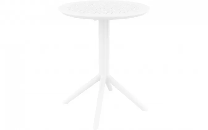 Okrągły stolik składany bistro d60 BIAŁY polipropylen