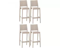 4x Sztaplowany hoker ARES z polipropylenu TAUPE sztaplowany