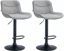 2x hoker barowy VON siedzisko SZARY materiał / noga czarna